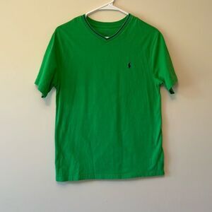 Polo by Ralph Lauren green crew neck polo youth boys size large (14/16).